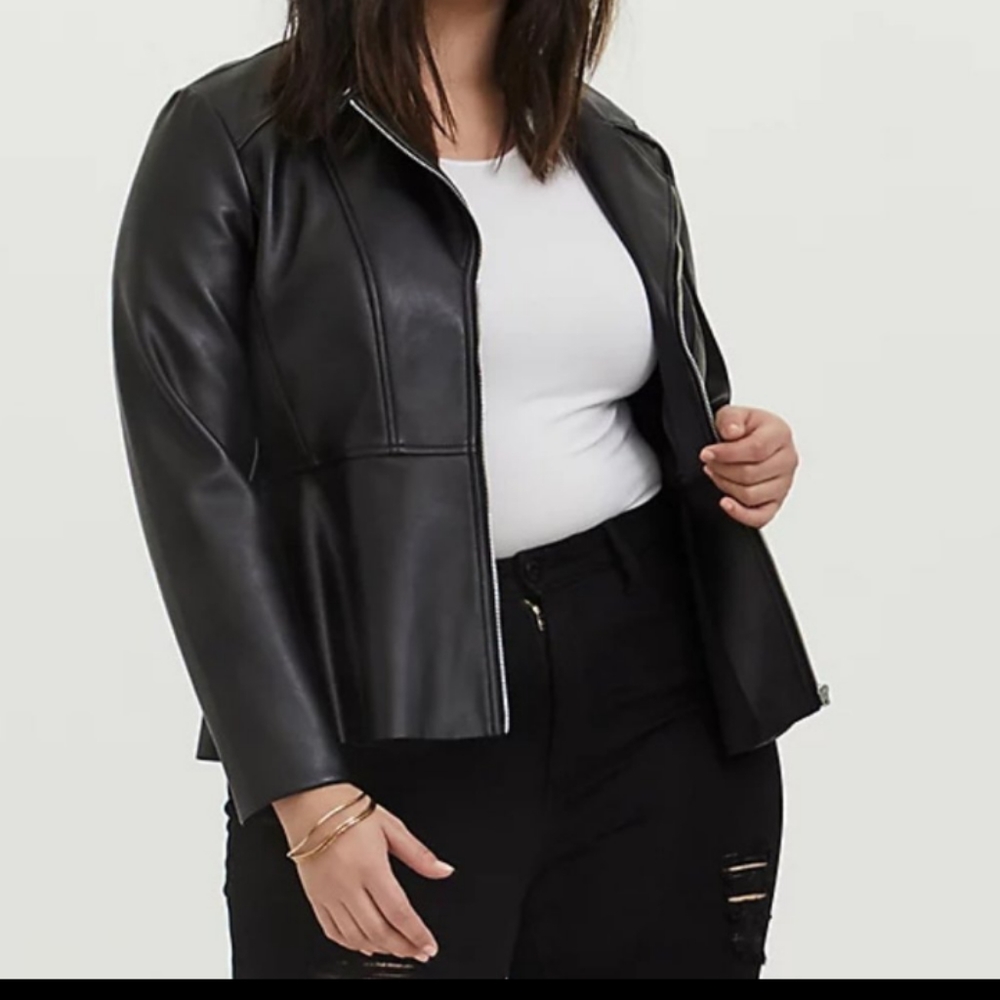 Torrid peplum leather jacket 0X.